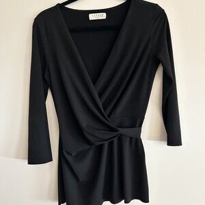 Velvet by Graham and Spencer Black Long Sleeve Blouse (S)